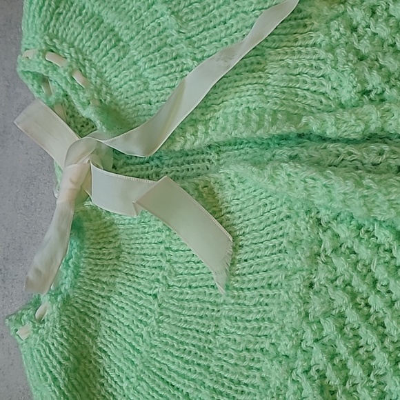 Vintage Hand Knit Baby Sweater Set - Picture 2 of 8